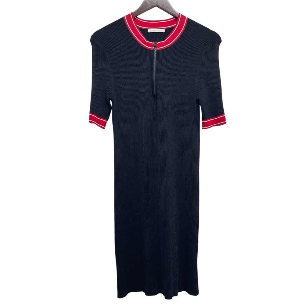 John Elliott Loren Ribbed Short Sleeve Black Dress Size 1 Small